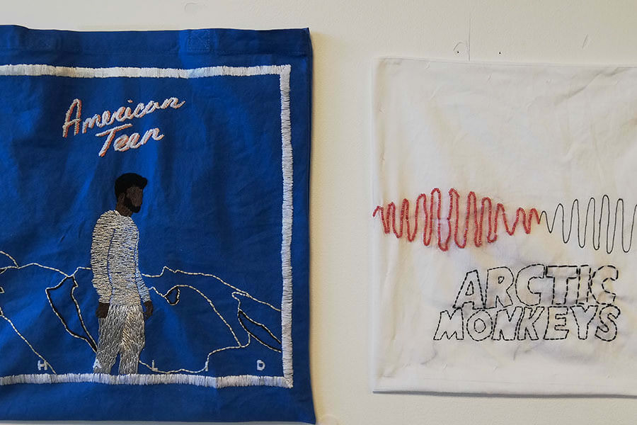 Projets étudiants de l'atelier broderie créative ecole design