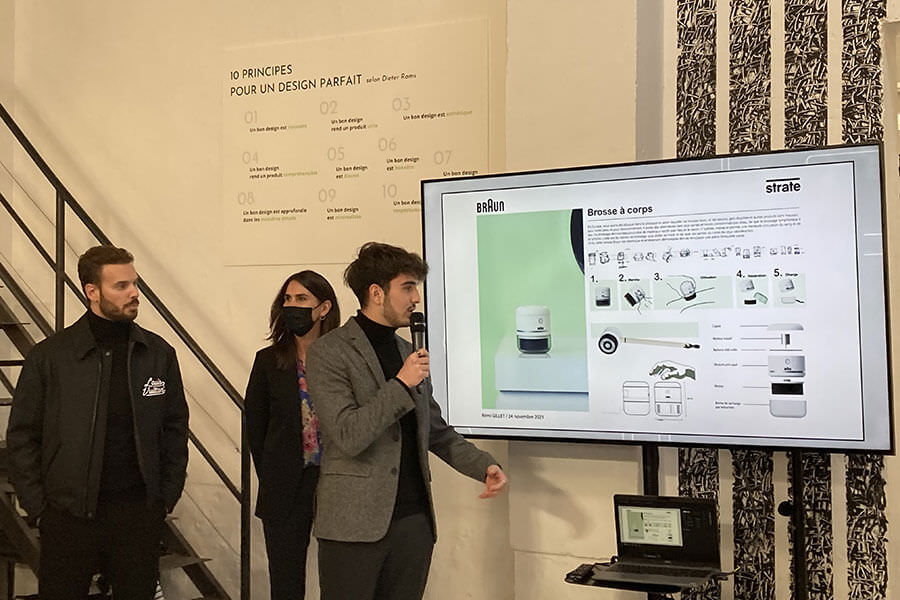 Remi Gillet présente son projet BRAUN en présence de Matt Pokora ecole de design