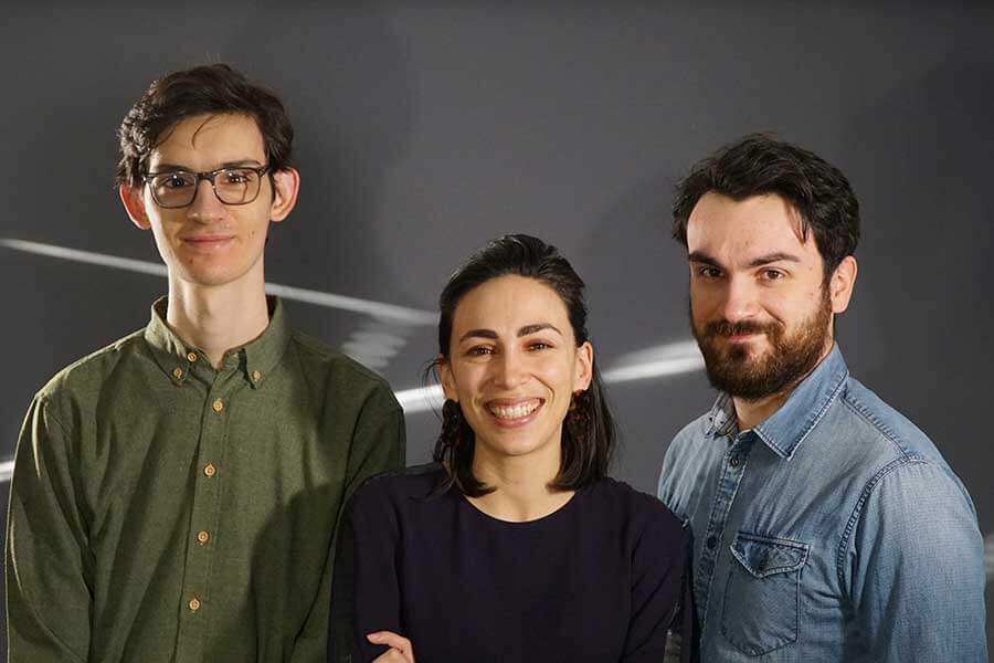 Hugo, Claire-Anaïs, Valentin (de gauche à droite) formation design