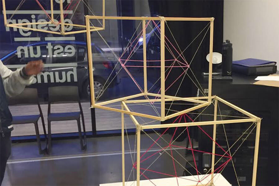 Maquette d'un octaèdre école de design Lyon