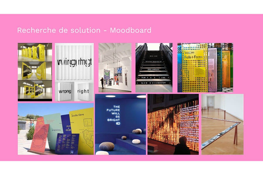 Moodboard inspiration du Projet Servier école de design ; partenariat ; projet design ; Servier