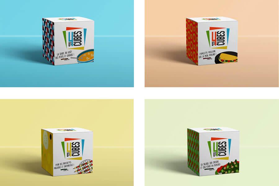 Proposition de packaging des Apéricubes 3.0 école de design ; partenariat ; projet design ; Bel ; Apéricubes