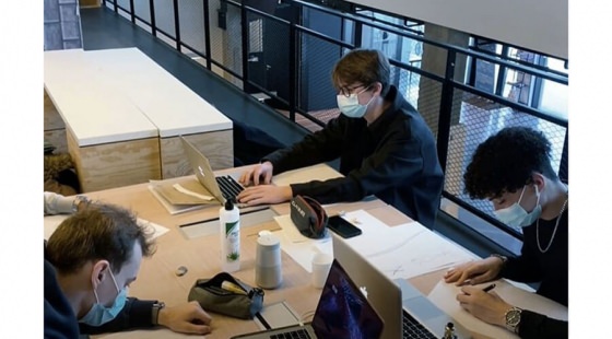 Nos étudiants lyonnais pendant le Workshop ecole de design
