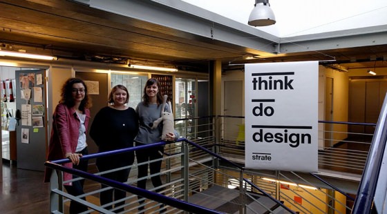 La fondatrice de Scientifica et les deux artistes roumaines Ecole de design Saison France-Roumanie